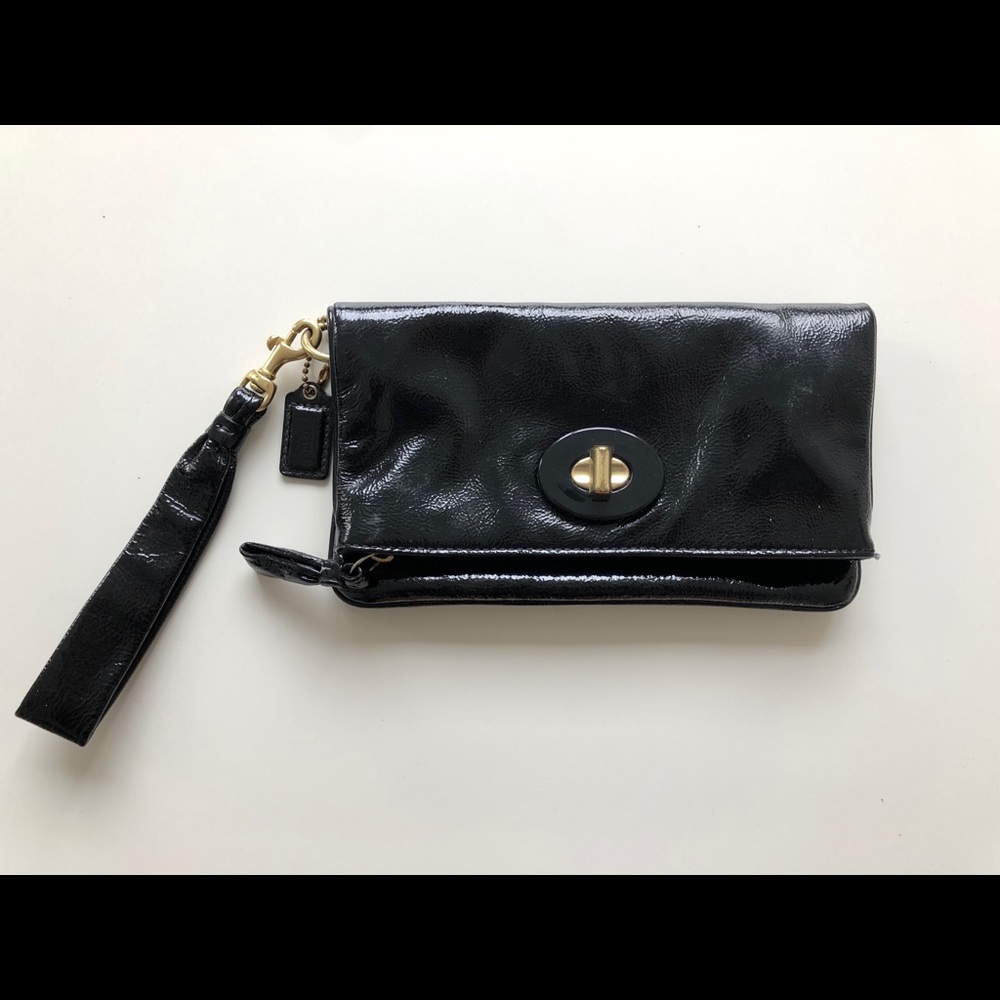 Coach Black Patent Clutch